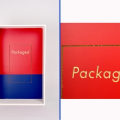 Packaged 10 of n : (19.5"x12"x5.5"  painted wood with carved text )