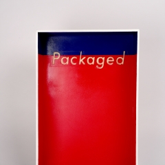 Packaged 6 of n : (17.5"x12"x5.5"  carved text on wood panel)