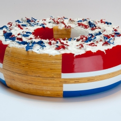 DN2 Wood enamel paint mixed media 61cm Ø