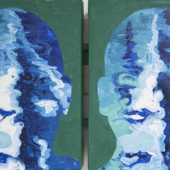 Oil on canvas painting 83.5cm x 50cm x 13 cm