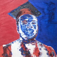 Oil on canvas painting 182 cm x 182 cm x 15.5 cm